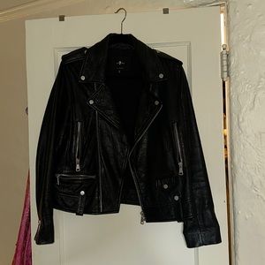 7 for all mankind leather jacket